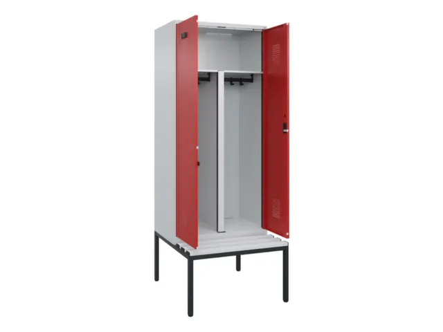 PBM-locker met bank,HxBxD 2120x800x815mm,2vak,vak B 400mm