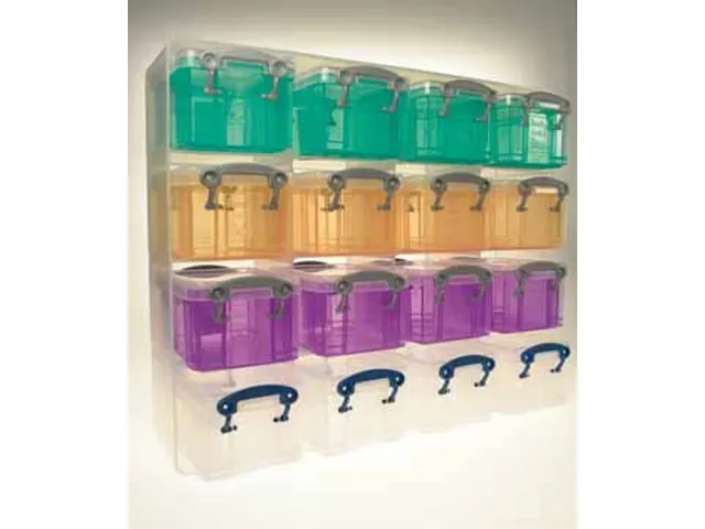 Muurkubus met 16 Boxen 0,3 Liter Transparant