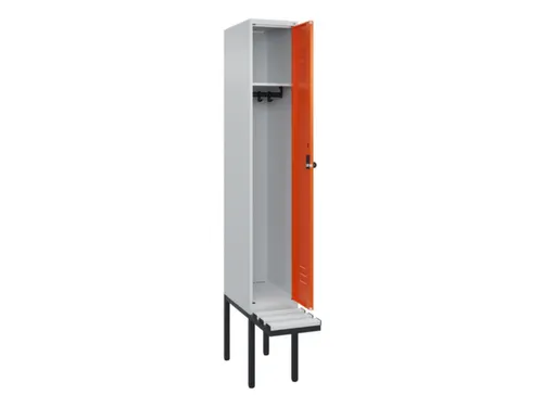 locker met bank,HxBxD 2120x300x815mm,1vak,vak B 300mm,draaigrendel