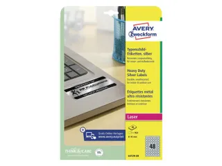Etiket Avery L6129-20 rond 30mm zilver 960stuks - 2