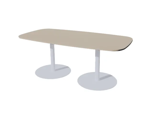 Linesto vergadertafel 200x100 deens ovaal lichtgrijs 25mm alu