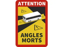 waarschuwingsbord,Attention Angles Morts Bus,folie,geel/zwart/rood/wit