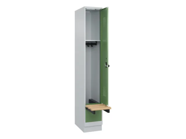 locker met bank,HxBxD 1950x300x815mm,1vak,vak B 300mm,draaigrendel