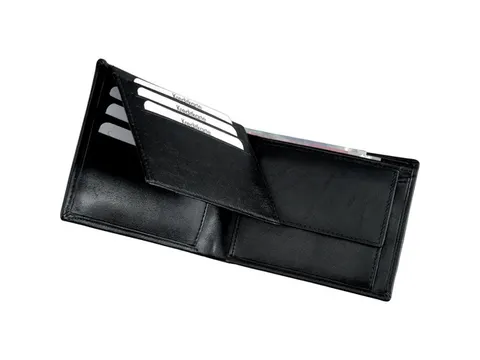 Portefeuille Alassio zwart nappa leer.