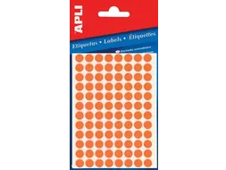 Apli Ronde Etiketten Ø8mm Fluor Oranje