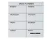 Glasmagneetbord Naga 45 x 45 cm Weekplanner Engels Wit