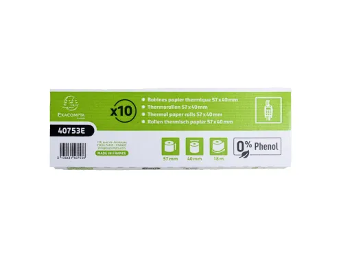 Papierrol zonder fenol voor bankkaartterminals 57x40mm