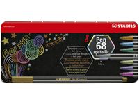 Viltstift STABILO Pen 6808/8-32 metallic blik à 8 kleuren