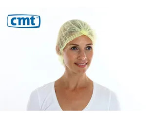 PP non woven haarnet Geel 49cm 'clip cap' maat M 10x100 Stuks - 1