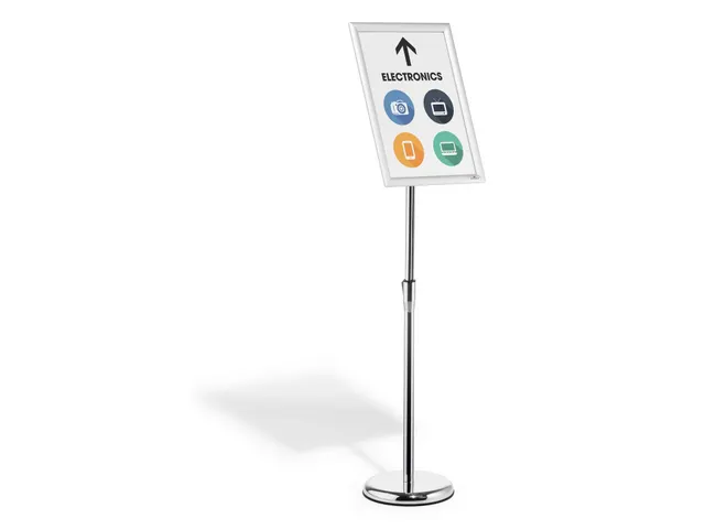 Support information sur pied avec cadre clipsable A3 aluminium