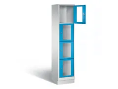 Lockerkast 1800x420x500mm 1x4 vakken Cilinderslot, Sokkel, RAL5012