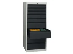 ladekast 1200x500x600mm 9laden cilinderslot RAL7035 front RAL7016