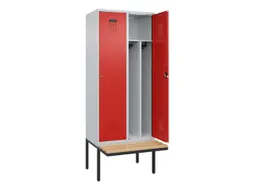 locker met bank,voor scheiding van kleding,HxBxD 2120x800x815mm,2vak
