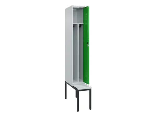 locker met bank,voor scheiding van kleding,HxBxD 2120x300x815mm,1vak