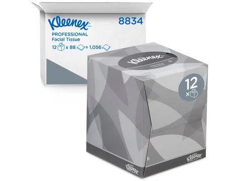 Facial tissues Kleenex 2-laags kubus 12x88stuks wit 8834