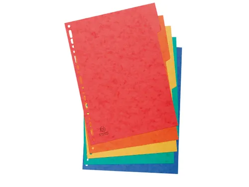 Tabbladen glanskarton 225g 5-delig A4 Assorti