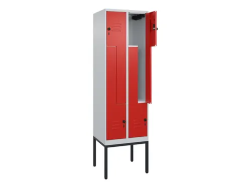 Z-garderobekast,HxBxD 2120x600x500mm,vak B 150/300mm,draaigrendel