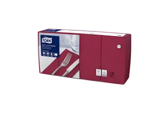 Tork 477418 Soft Lunchservet Advanced Bordeaux 33x33cm - 1