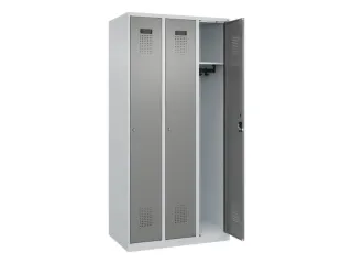 locker,HxBxD 1850x900x500mm,3vak,vak B 300mm,cil.-slot,staand op vloer - 2