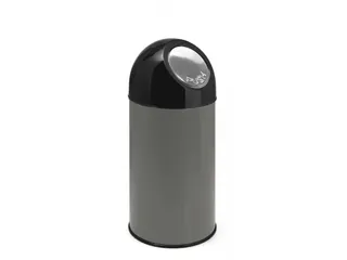 Afvalbak Met Pushdeksel 40 Liter Metallic Zwart - 1