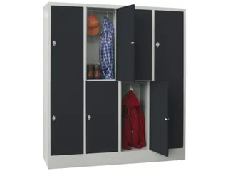 lockerkast,HxBxD 1850x1600x500mm,4x2vakken,RAL7035,front RAL7016 - 2