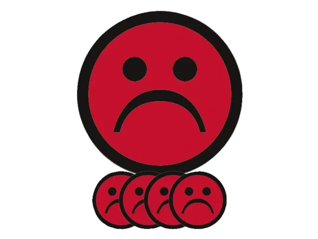 Magneet smiley 25mm emotie bedroefd rood 5 stuks
