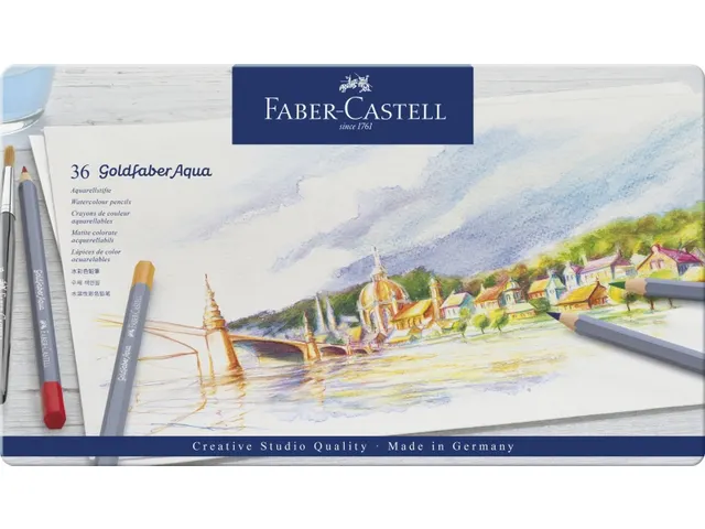 Crayon de couleur Aquarellable Faber-Castell Goldfaber etui 36 pces