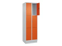 lockerkast,HxBxD 1950x600x500mm,2x3vakken,vak B 300mm,cil.-slot,sokkel