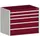ladekast HxBxD 800x1050x750mm 5laden romp RAL7035 front RAL3004