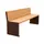 zitbank,B 1800mm,3latten,hout-zitting licht eikenhout,zitting H 450mm