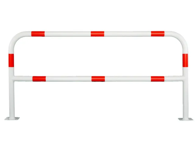 beschermbeugel,v. binnen/buiten,HxBxD 1000x2000x150mm,staal,wit/rood