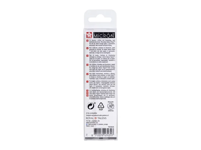 Fineliner Sakura Pigma Micron 05 set noir gris 3 tailles