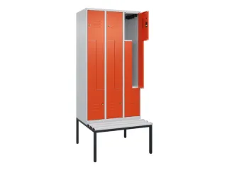 Z-garderobekast,HxBxD 2120x900x815mm,6vak,vak B 300mm,cil.-slot - 2