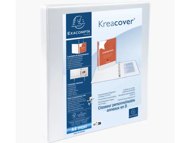 Ringmap A4 Maxi Kreacover Pp Personaliseerbaar 4 D-ringen 16mm Wit