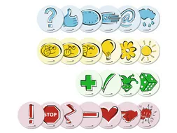 Workshopkaart emoticon 95mm symbols assorti 250 Kaarten
