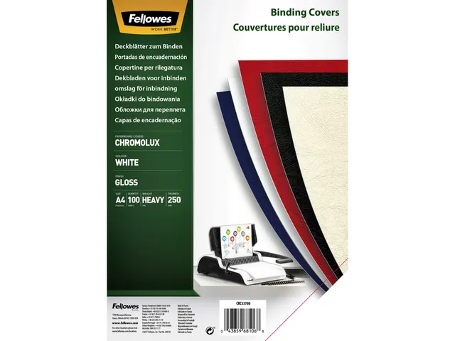 Voorblad Fellowes A4 Chromolux 250 Grams Wit 100stuks