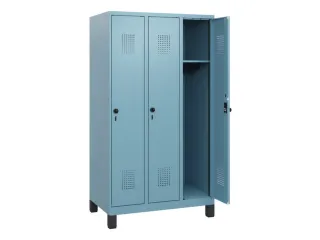 schoollocker,HxBxD 1630x900x500mm,3vak,vak B 300mm,draaigrendel,voeten - 1