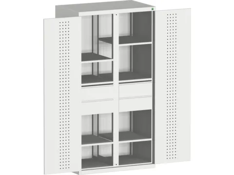 kast met geperforeerde platen,HxBxD 2000x1050x650mm,2xStalen bodem