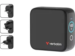 30239 VERBATIM Mini USB charger 100 W snellader GaN USB-C zwart