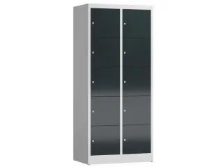 lockerkast,HxBxD 1800x800x500mm,2x5vakken,cil.-slot,romp RAL7035 - 2