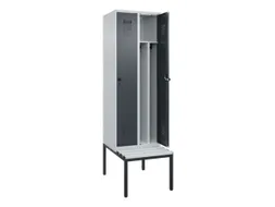 locker met bank,voor scheiding van kleding,HxBxD 2120x600x815mm,2vak