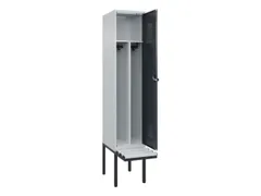locker met bank,voor scheiding van kleding,HxBxD 2120x400x815mm,1vak