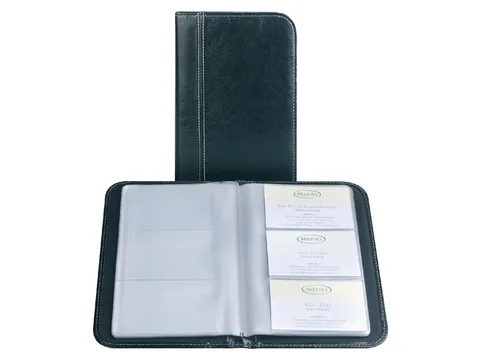 Visitekaartenmap Brepols Palermo voor 144stuks zwart