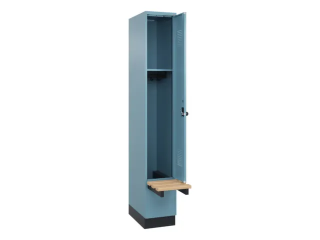 locker met bank,HxBxD 1950x300x815mm,1vak,vak B 300mm,draaigrendel