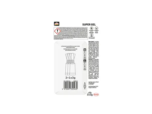 Secondelijm Pattex super gel 3 gram blister 2+1 gratis