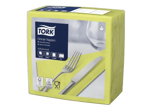 Dinnerservet Advanced 2-laags limoen 39x39cm ¼-vouw 12x150st 1800st