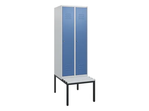 locker met bank,HxBxD 1950x600x815mm,2vak,vak B 300mm,cil.-slot