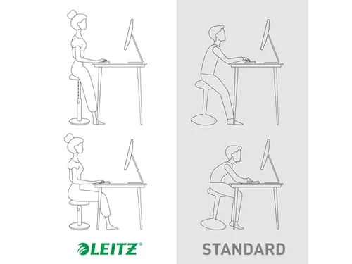 Actieve zit-sta kruk Leitz Ergo Cosy grijs