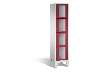 Lockerkast 1850x420x500mm 1x4 vakken Cilinderslot Poten, RAL3003 - 2