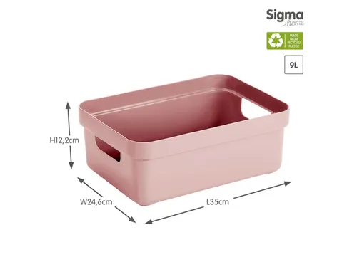 Sigma Home opbergbox 9L roze - 35x24,6x12,2cm